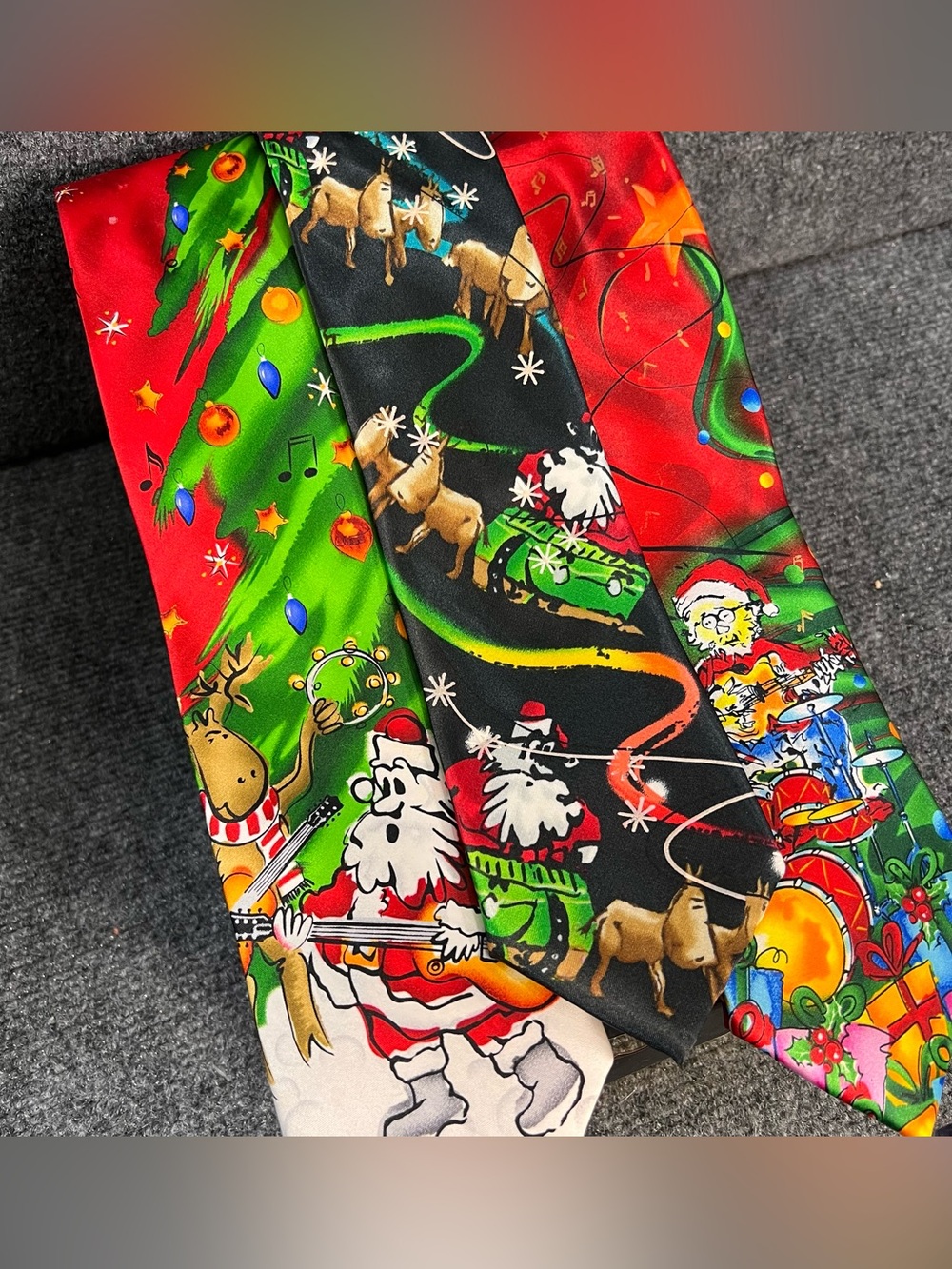 J Garcia Holiday Christmas Ties Lot Of 3 (2) Collection 62 & (1) Collection 60
